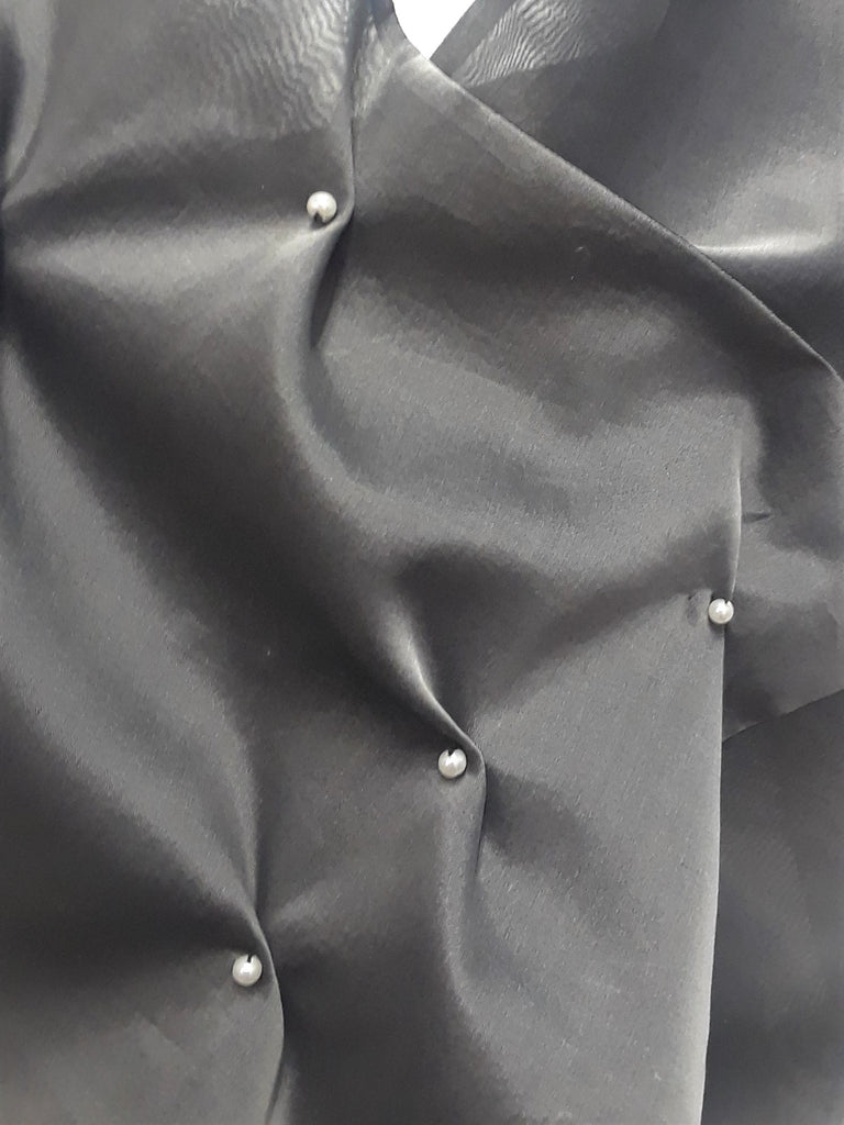 Pinched wrap with pearls