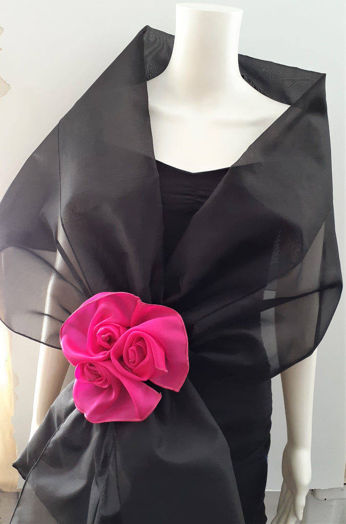 Organza Wrap with Flowers