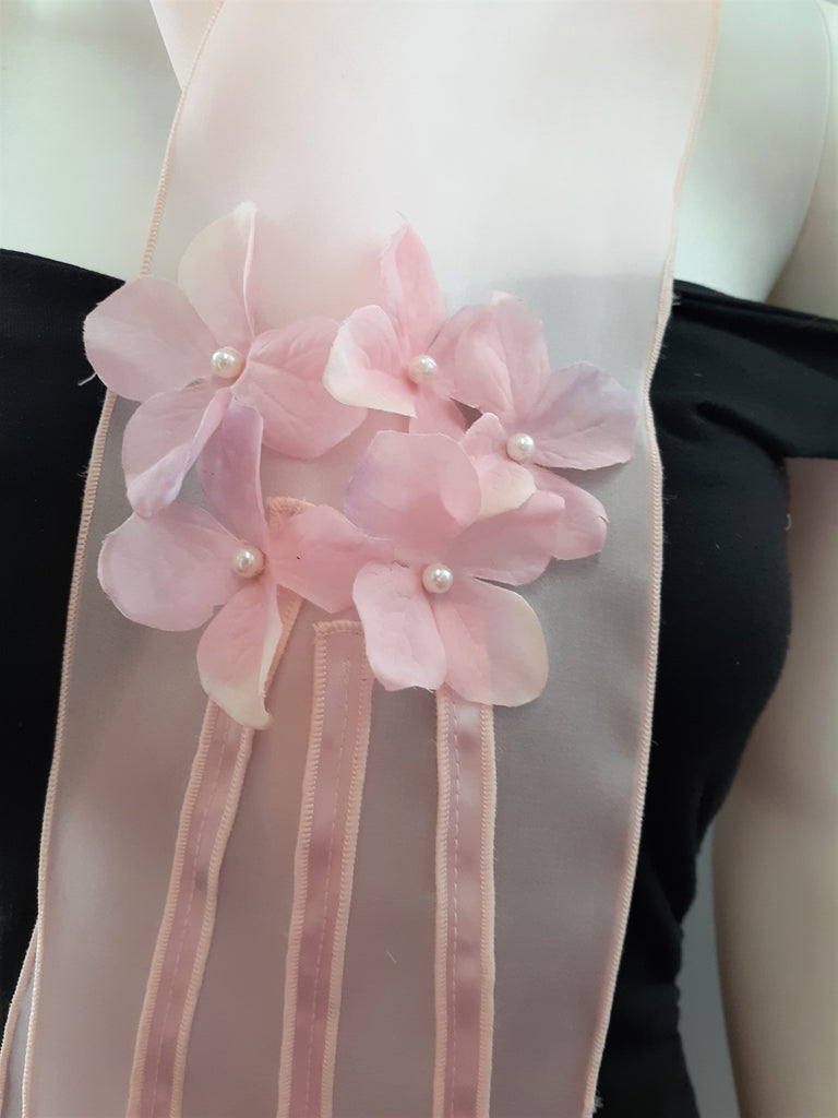 Pink Scarf with Flowers