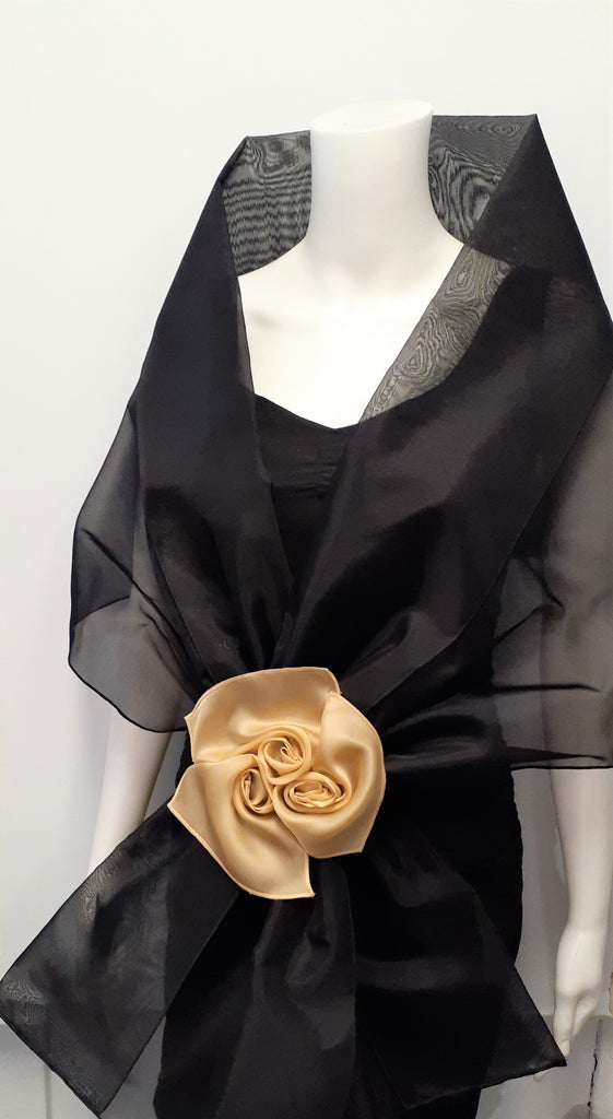 Organza Wrap with Flowers