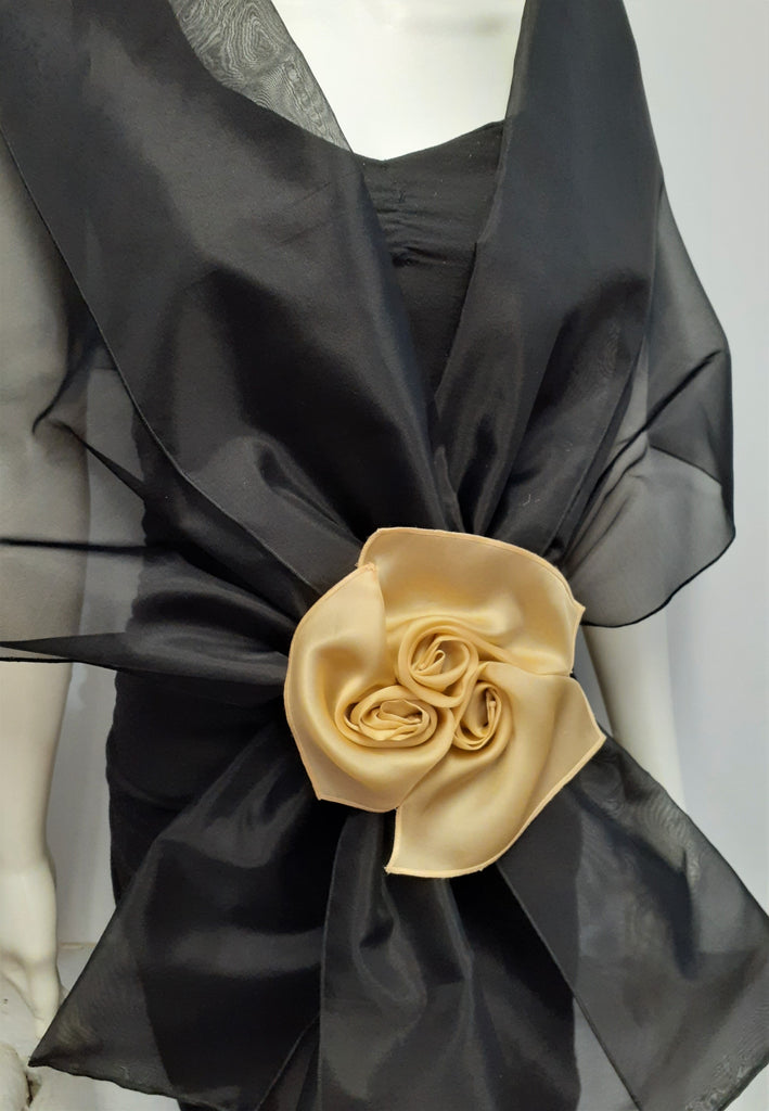 Organza Wrap with Flowers