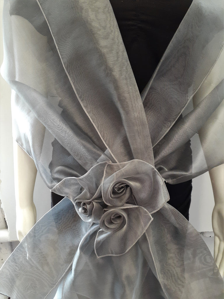 Organza Wrap with Flowers