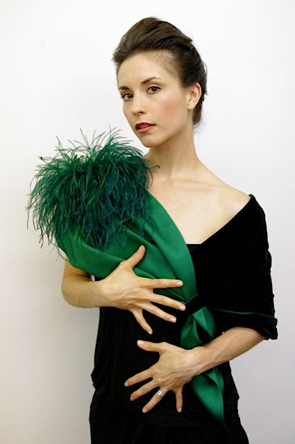 Wrap with Ostrich Feathers