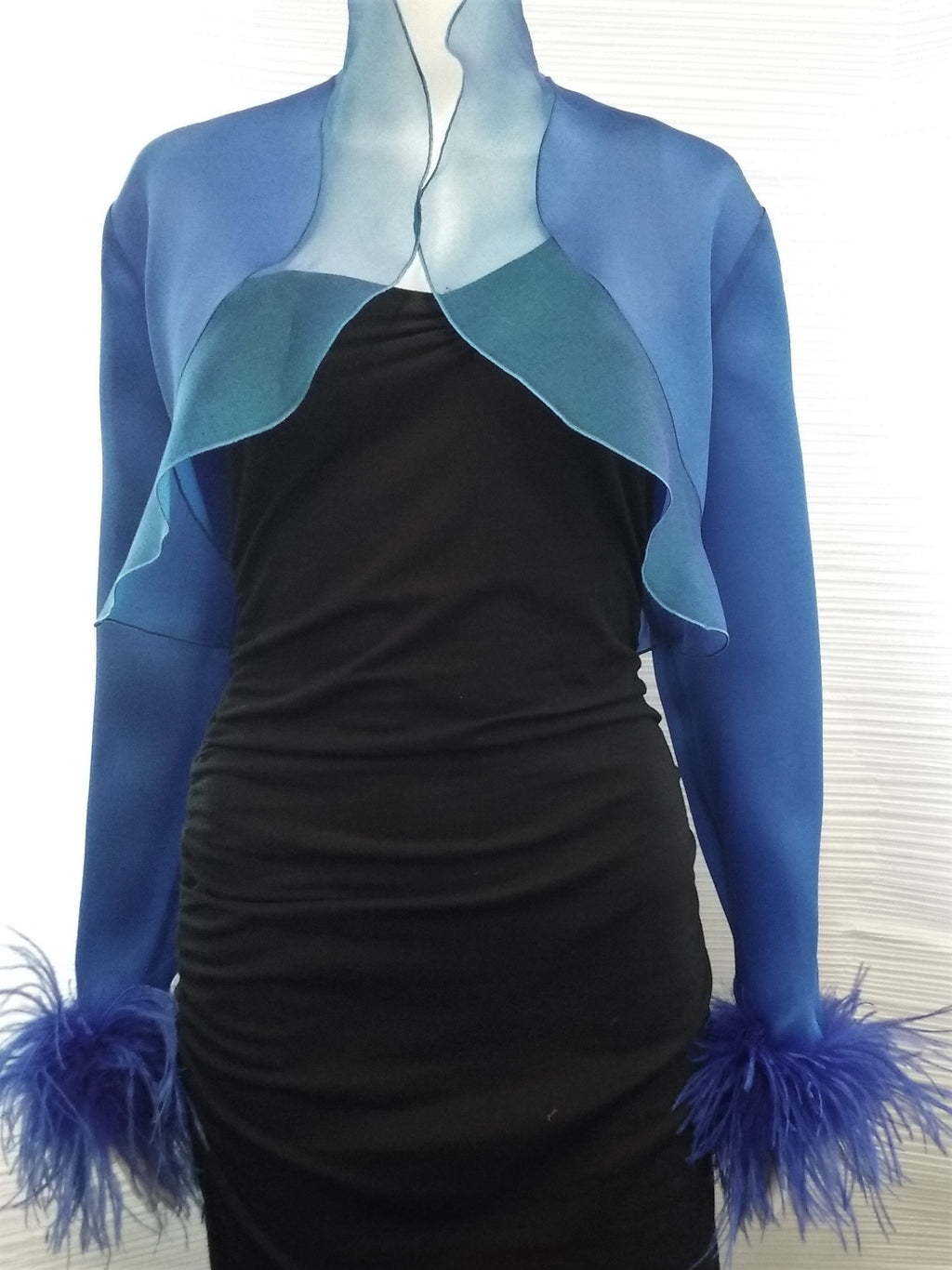 Holiday Sale:  Bolero Jacket with ostrich feathers
