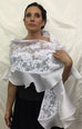 Bridal lace stole lined in silk organza with satin faced organza ruffle 2